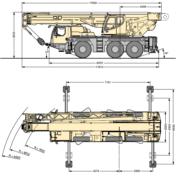 Технические характеристики автокрана Liebherr 50 тонн